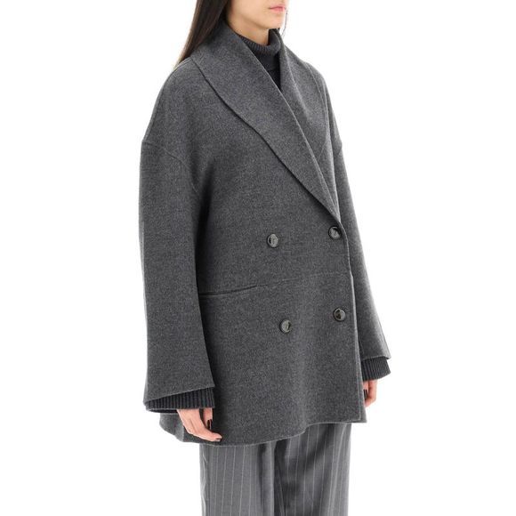 Toteme Double-Breasted Wool Peacoat - Picture 2 of 4